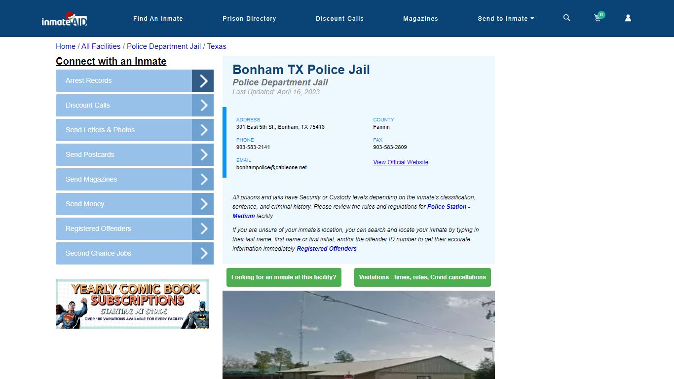 Bonham TX Police Jail & Inmate Search - Bonham, TX