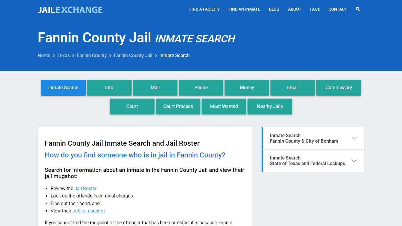Inmate Search: Roster & Mugshots - Fannin County Jail, TX - Jail Exchange